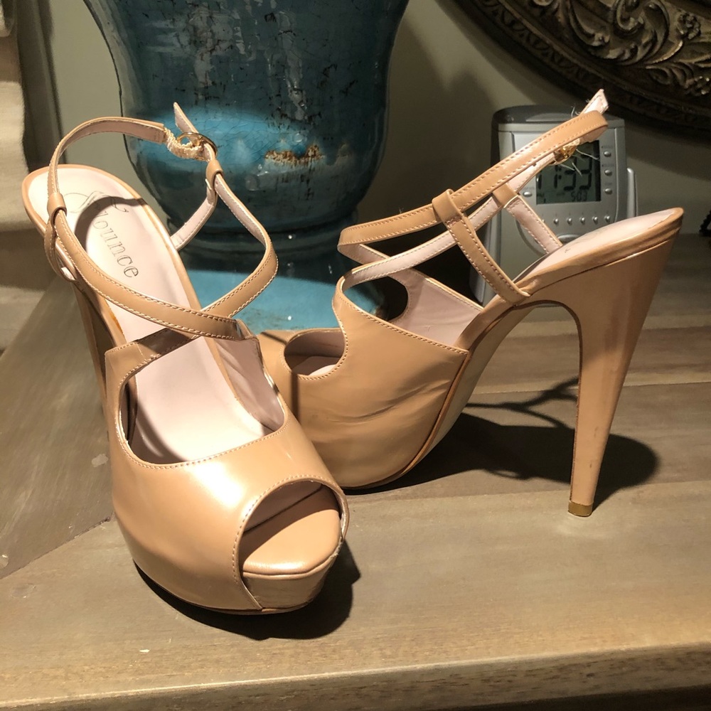 Nude Cutout Strappy Heels